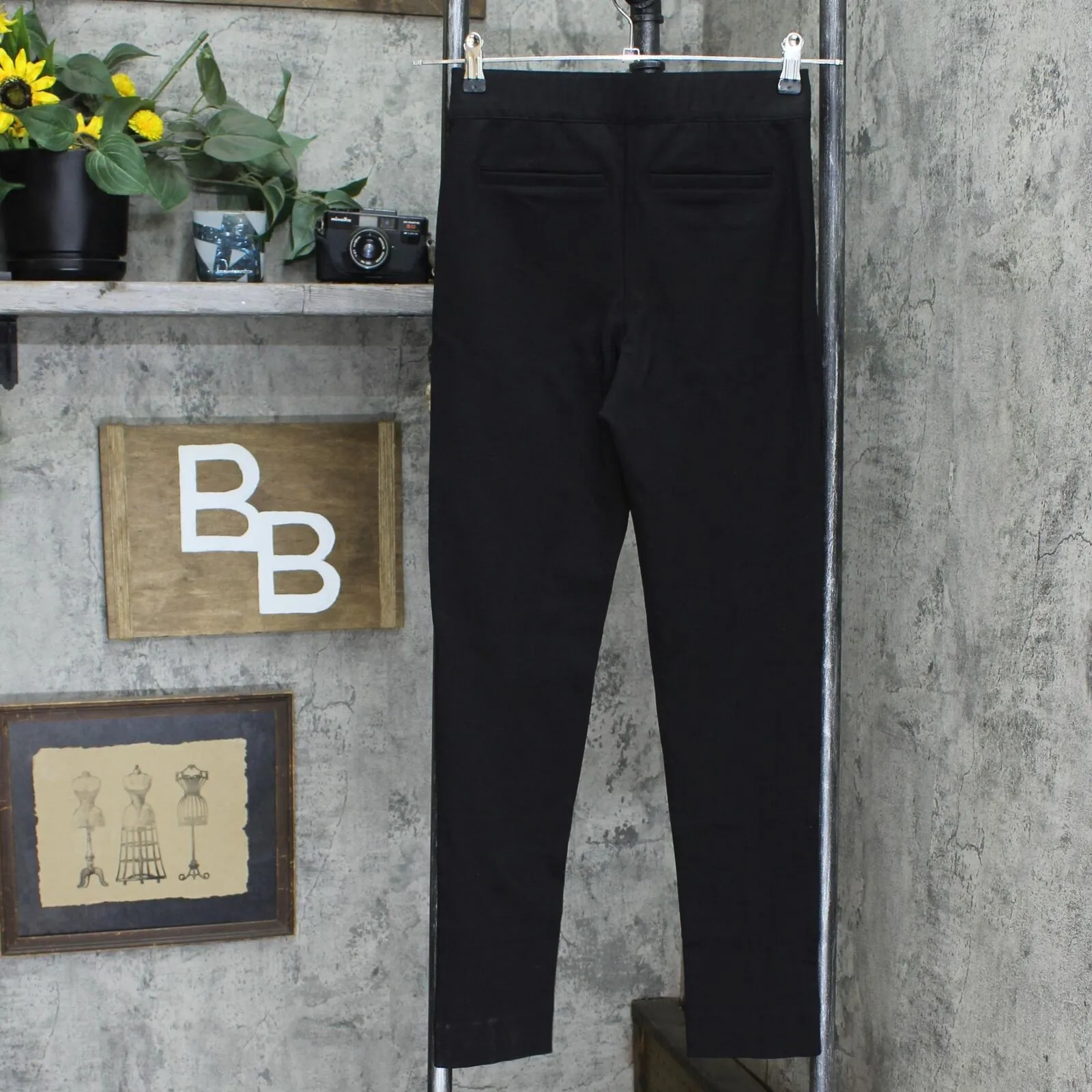 Colleen Lopez Women's Power Mesh Panel Skinny Ponte Knit Pants Black XS