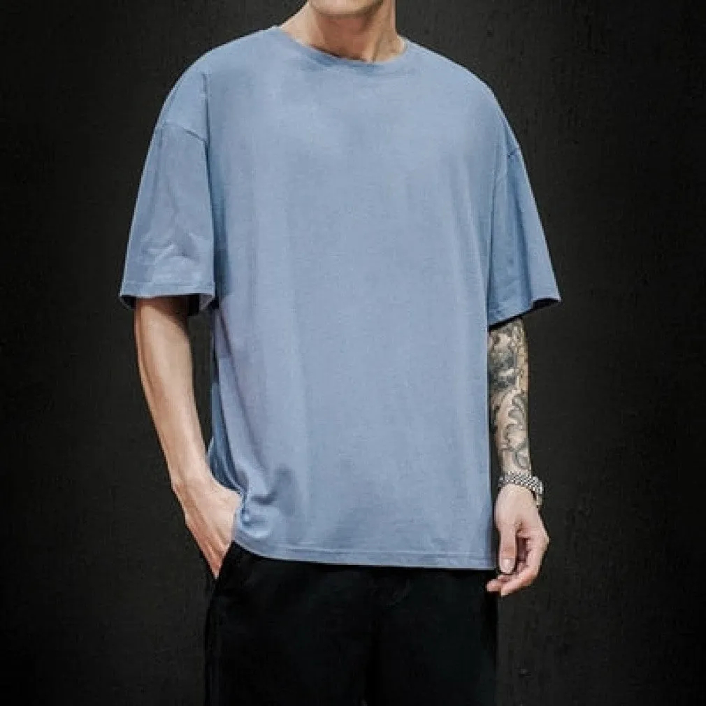 ContiNent 33 Summer Men's T Shirt Fashion Solid T Shirt Mens Oversized Hip Hop Short Sleeve Casual Cotton Mens Streetwear Top Tees