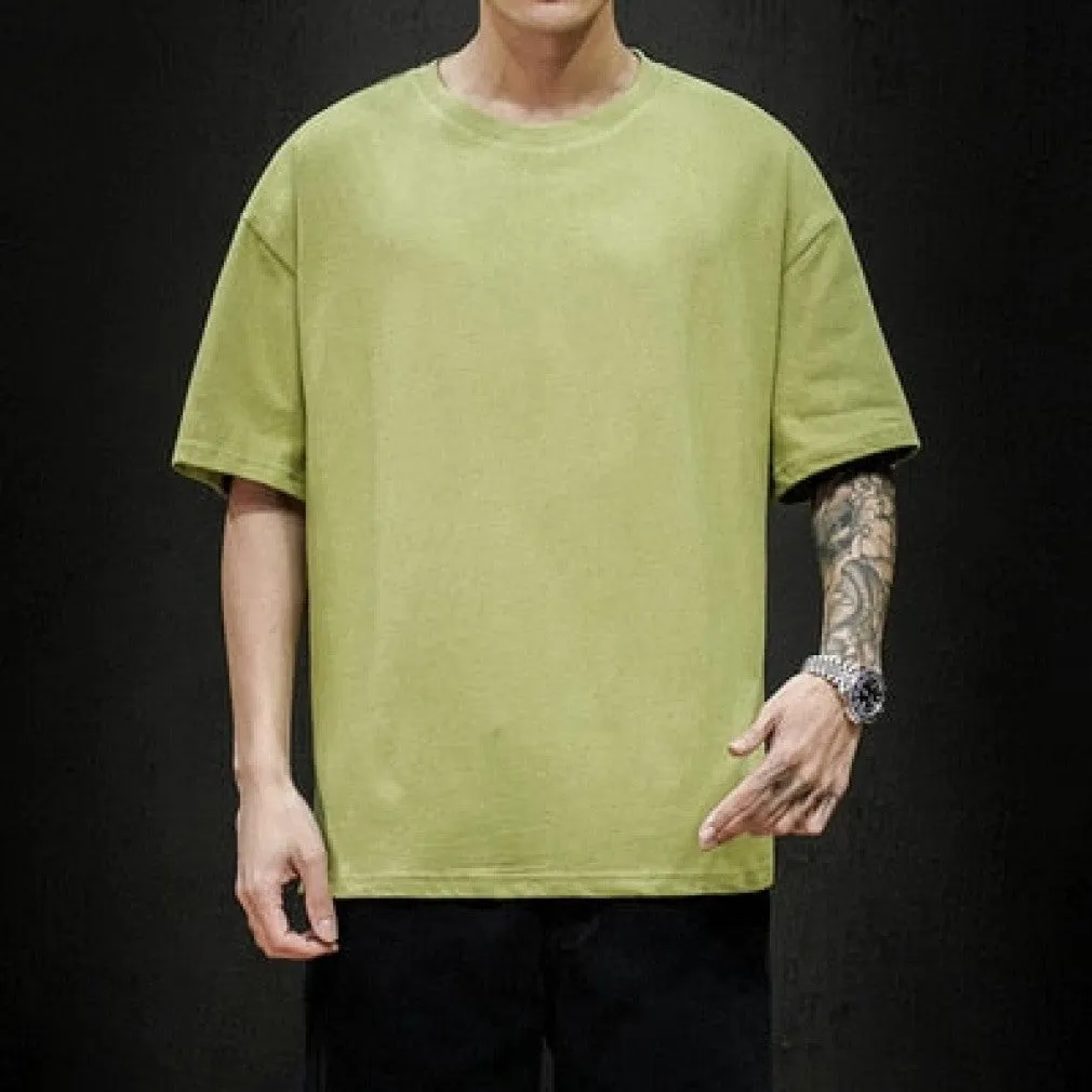 ContiNent 33 Summer Men's T Shirt Fashion Solid T Shirt Mens Oversized Hip Hop Short Sleeve Casual Cotton Mens Streetwear Top Tees