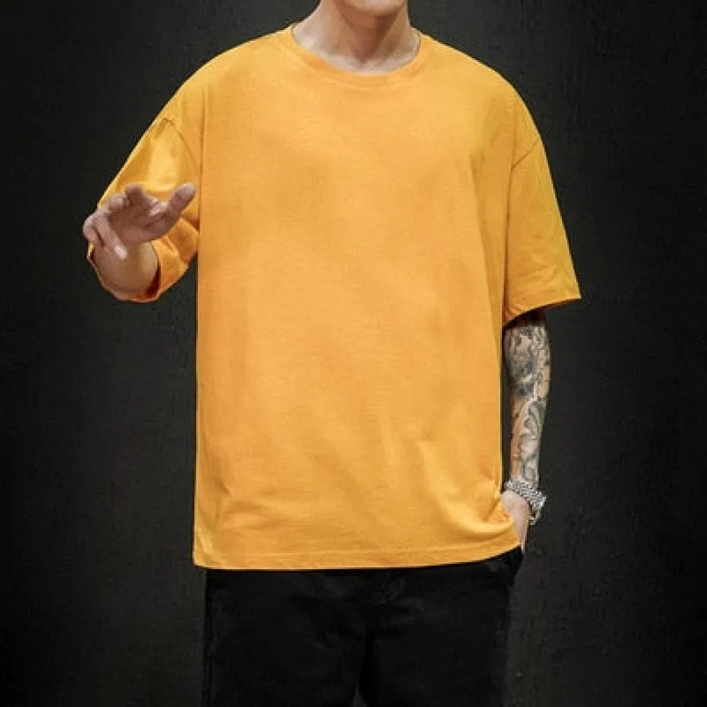ContiNent 33 Summer Men's T Shirt Fashion Solid T Shirt Mens Oversized Hip Hop Short Sleeve Casual Cotton Mens Streetwear Top Tees