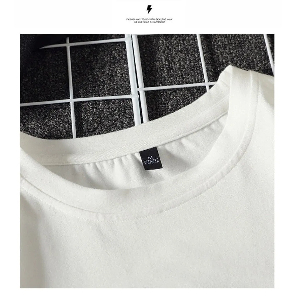 ContiNent 33 Summer Men's T Shirt Fashion Solid T Shirt Mens Oversized Hip Hop Short Sleeve Casual Cotton Mens Streetwear Top Tees