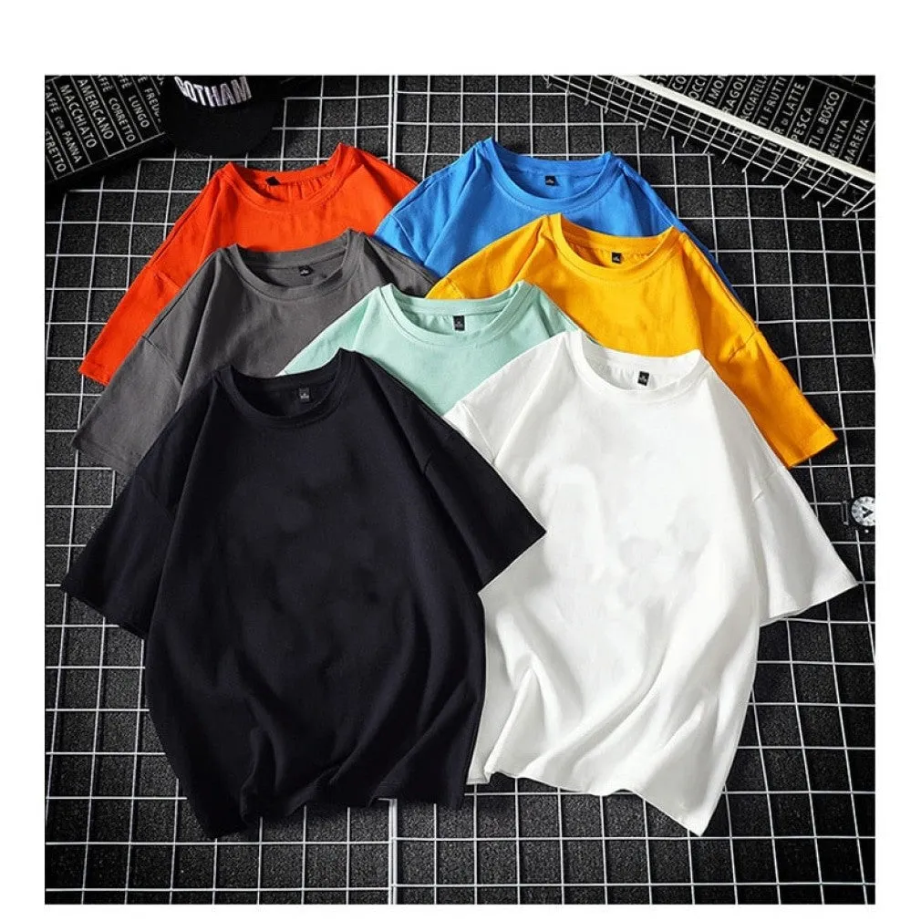 ContiNent 33 Summer Men's T Shirt Fashion Solid T Shirt Mens Oversized Hip Hop Short Sleeve Casual Cotton Mens Streetwear Top Tees