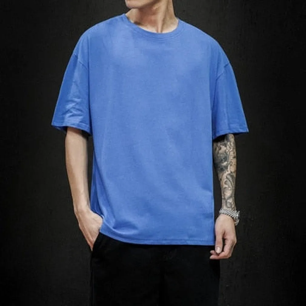 ContiNent 33 Summer Men's T Shirt Fashion Solid T Shirt Mens Oversized Hip Hop Short Sleeve Casual Cotton Mens Streetwear Top Tees