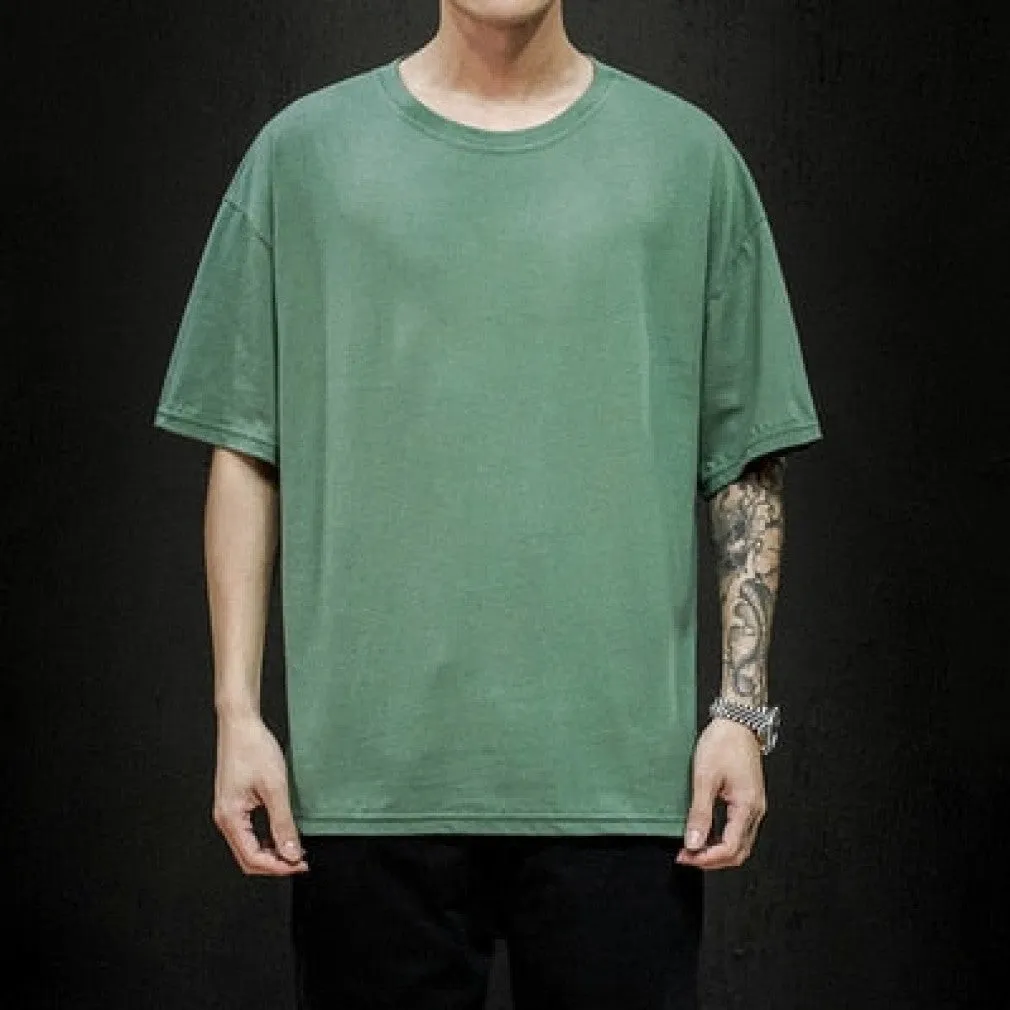 ContiNent 33 Summer Men's T Shirt Fashion Solid T Shirt Mens Oversized Hip Hop Short Sleeve Casual Cotton Mens Streetwear Top Tees