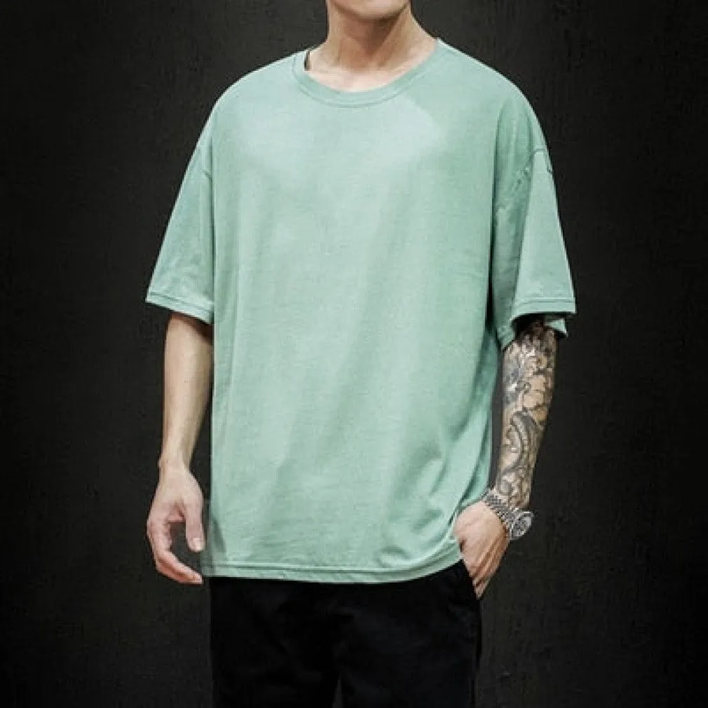 ContiNent 33 Summer Men's T Shirt Fashion Solid T Shirt Mens Oversized Hip Hop Short Sleeve Casual Cotton Mens Streetwear Top Tees