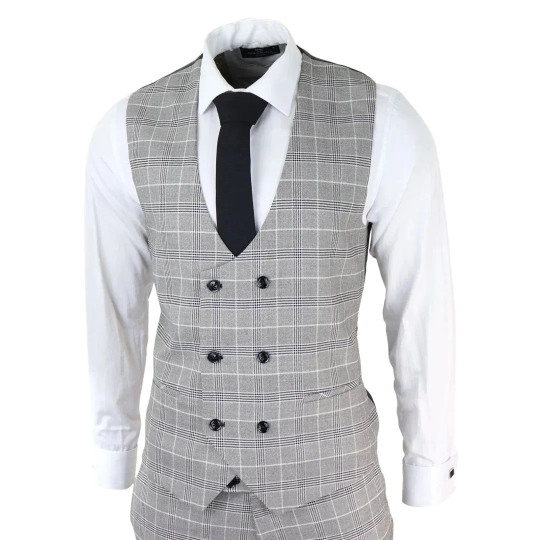 Costume Homme à Carreaux 3 Pièces - Ross Gris