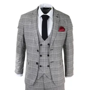 Costume Homme à Carreaux 3 Pièces - Ross Gris