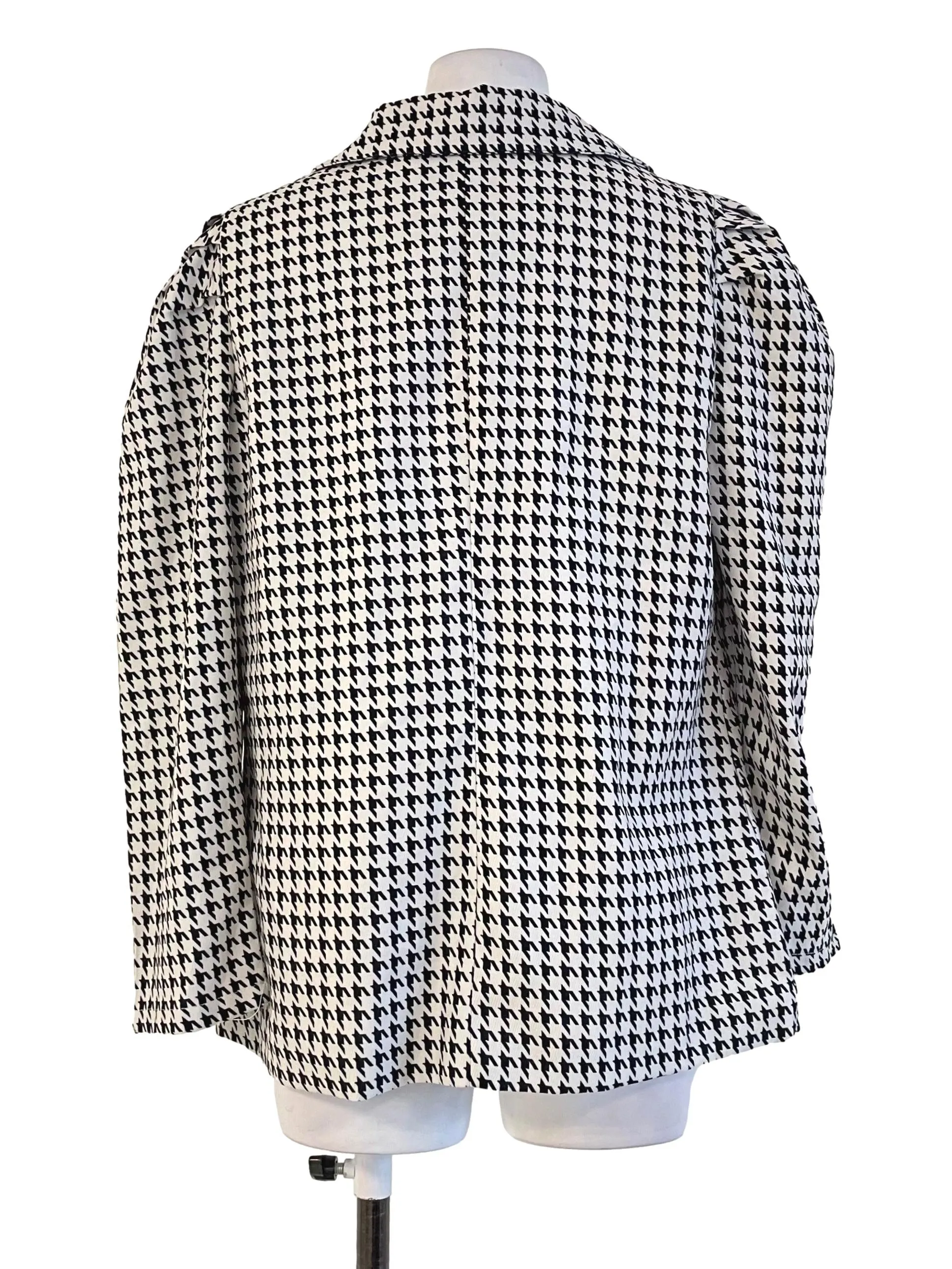 Cream White Houndstooth Blazer