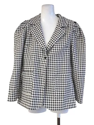 Cream White Houndstooth Blazer