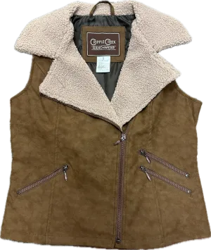 Cripple Creek Women's Brown Vest with Shearling Collar