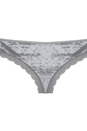 Cut Out Back Velvet Thong