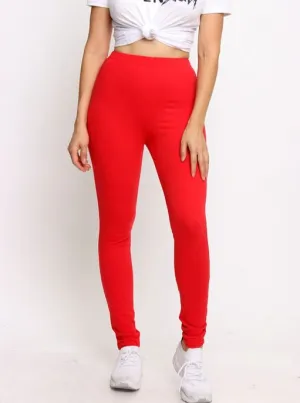 Cute and Cozy Ruched Pants -Red