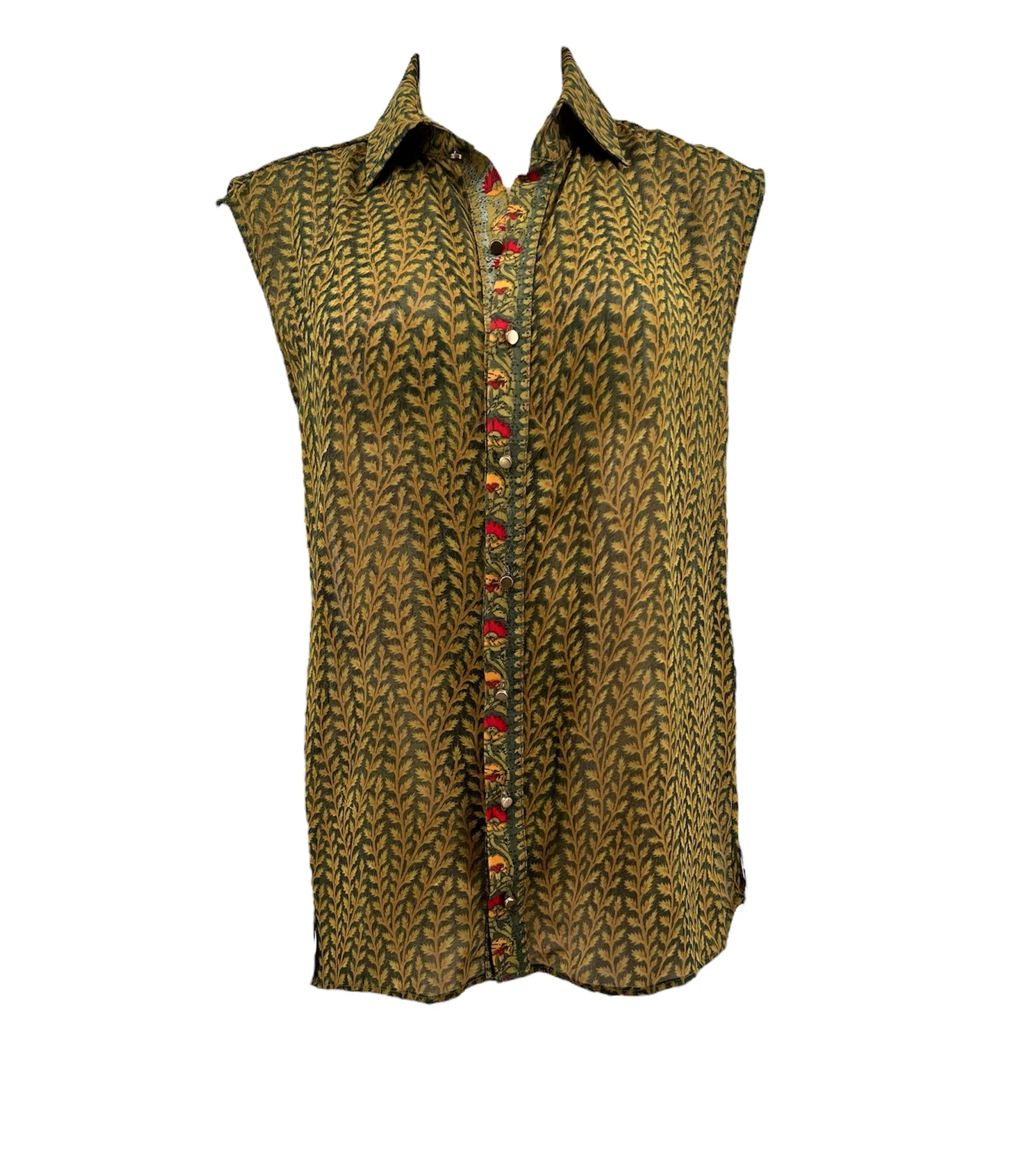 Dancing Leaf Sleeveless Shirt - MADE TO ORDER