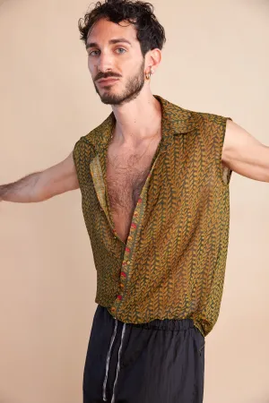 Dancing Leaf Sleeveless Shirt - MADE TO ORDER
