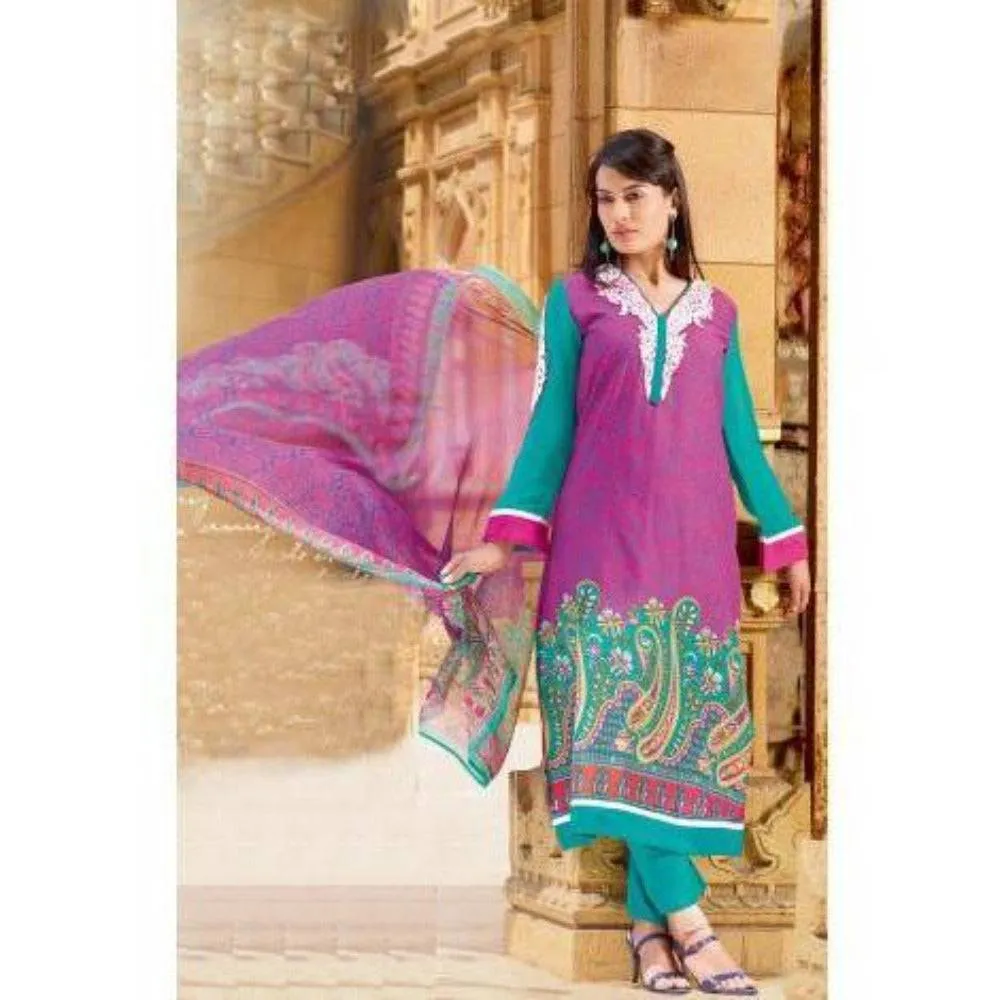 Dashing Deep Pink Color Unstitched Casualwear Suit Cotton Shirt Fabric