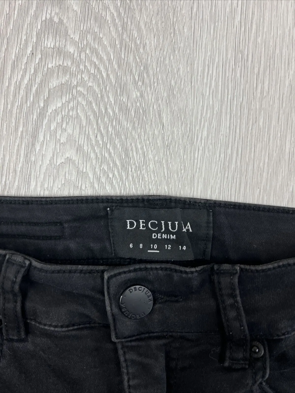 Decjuba Womens Skinny High Rise Black Denim Jeans Size 10