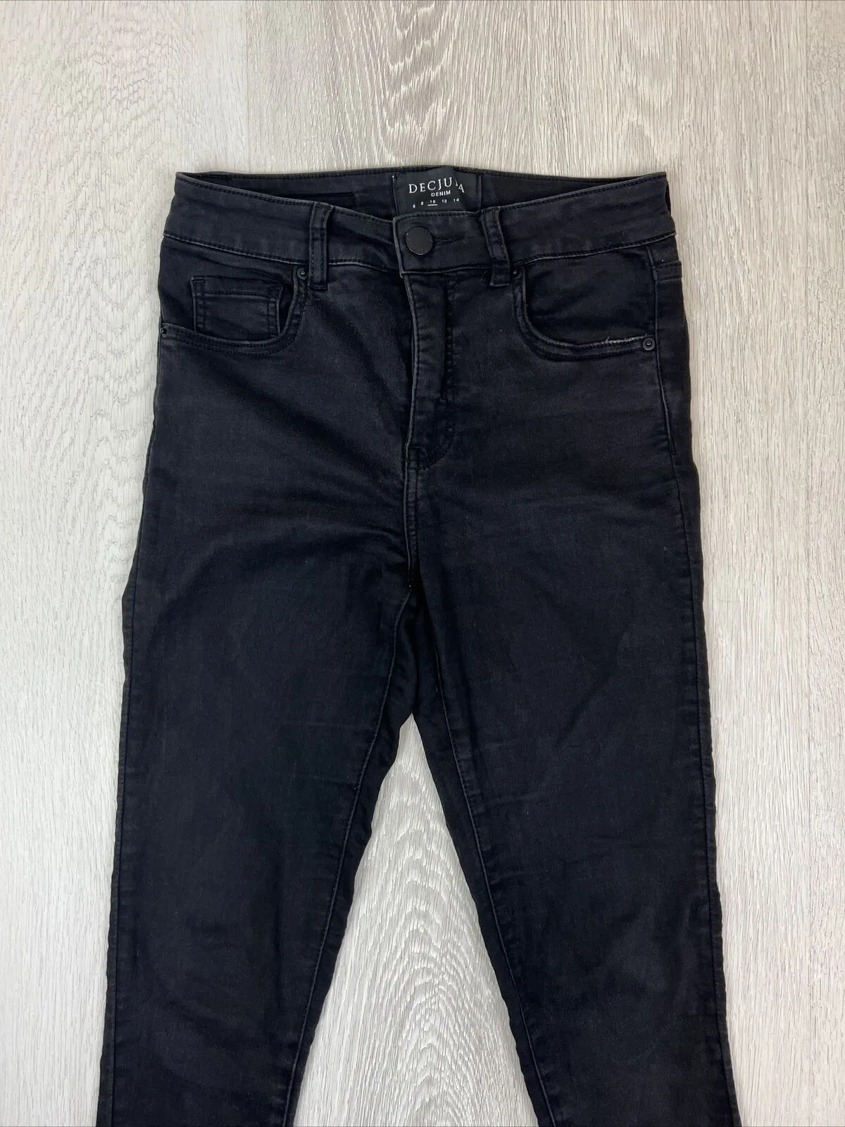 Decjuba Womens Skinny High Rise Black Denim Jeans Size 10