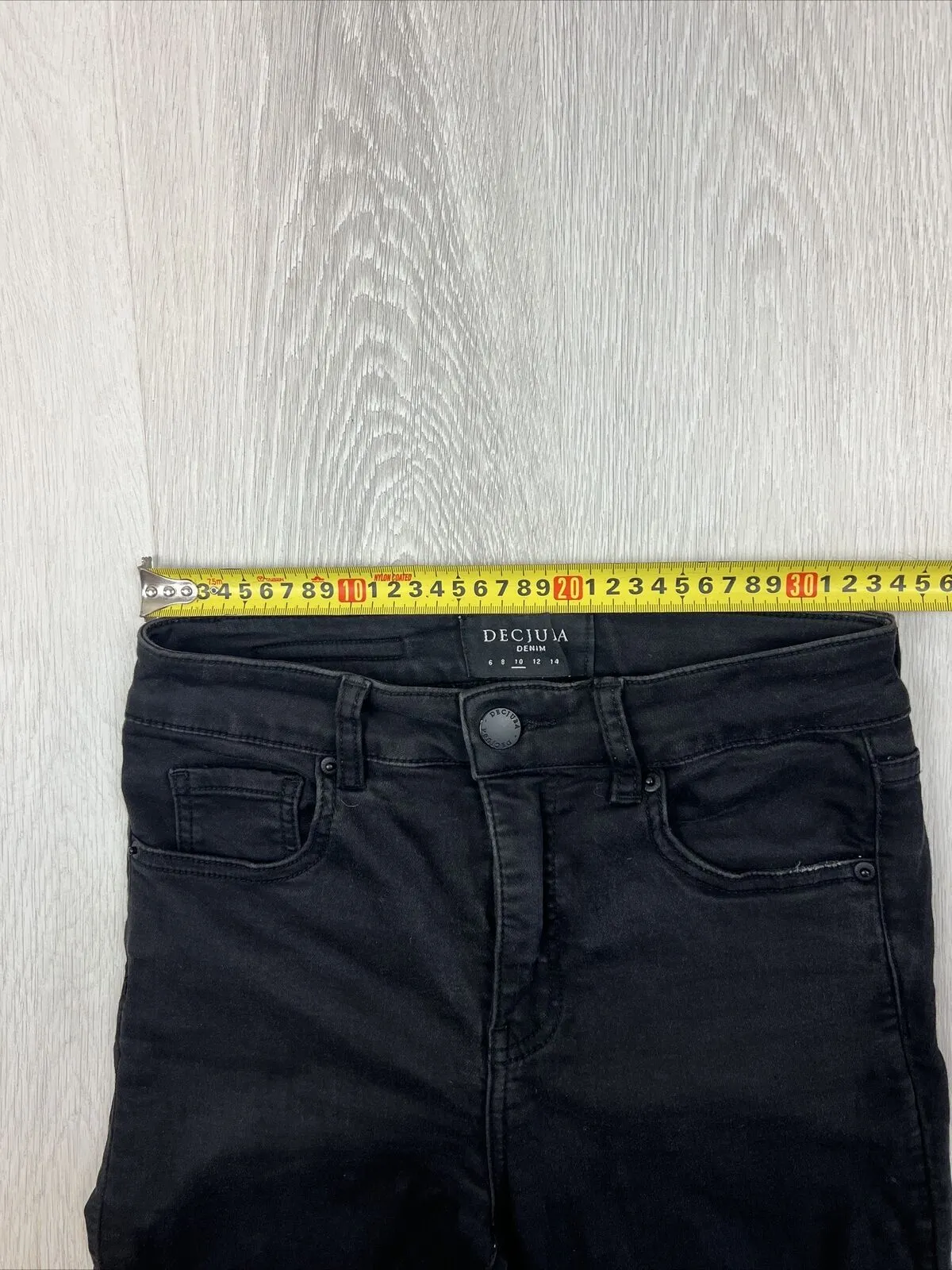 Decjuba Womens Skinny High Rise Black Denim Jeans Size 10