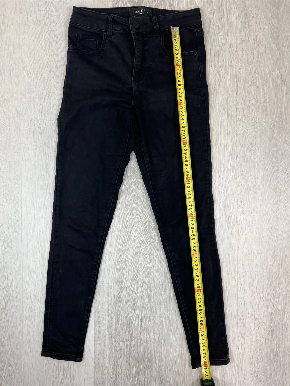 Decjuba Womens Skinny High Rise Black Denim Jeans Size 10