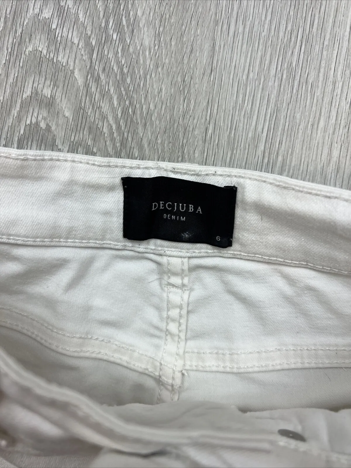 Decjuba Womens Skinny High Rise White Denim Jeans Size 6