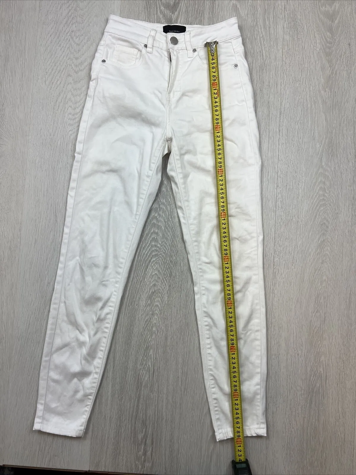 Decjuba Womens Skinny High Rise White Denim Jeans Size 6