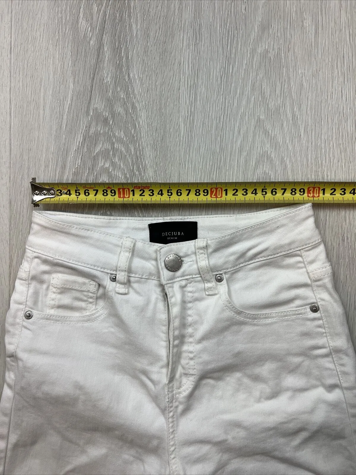 Decjuba Womens Skinny High Rise White Denim Jeans Size 6