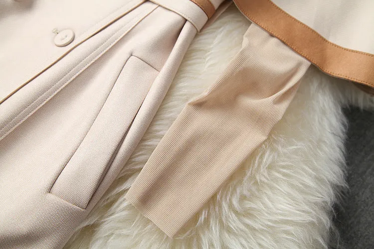 Double Breasted Cape Cloak Net Yarn Tops Vest Midi Dress Three-piece Set