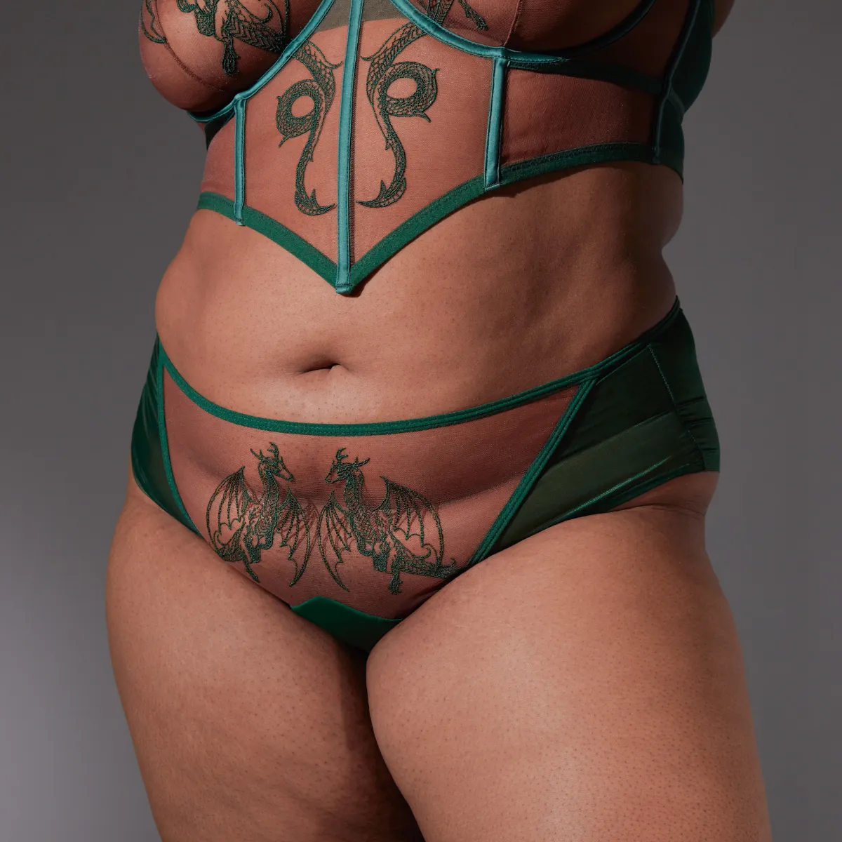 Dracona Bikini - Emerald - Available in Multiple Nudes