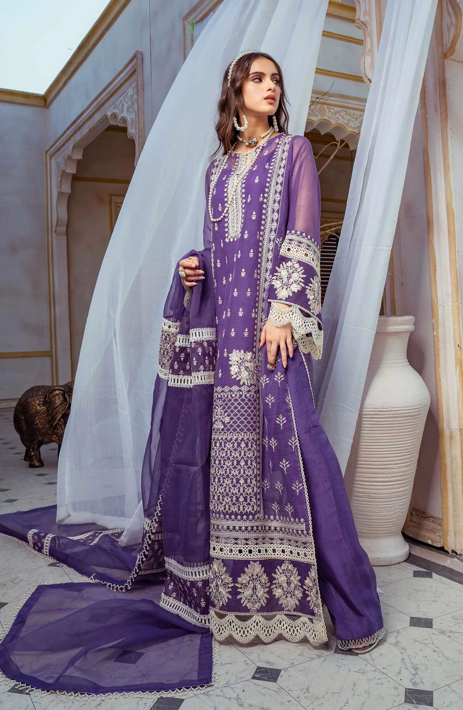 Dusted Peri - (MLRD - 059) |  Maryum N Maria Luxury Pret Eid Edit 2022 | Stitched Ready to Wear Suits