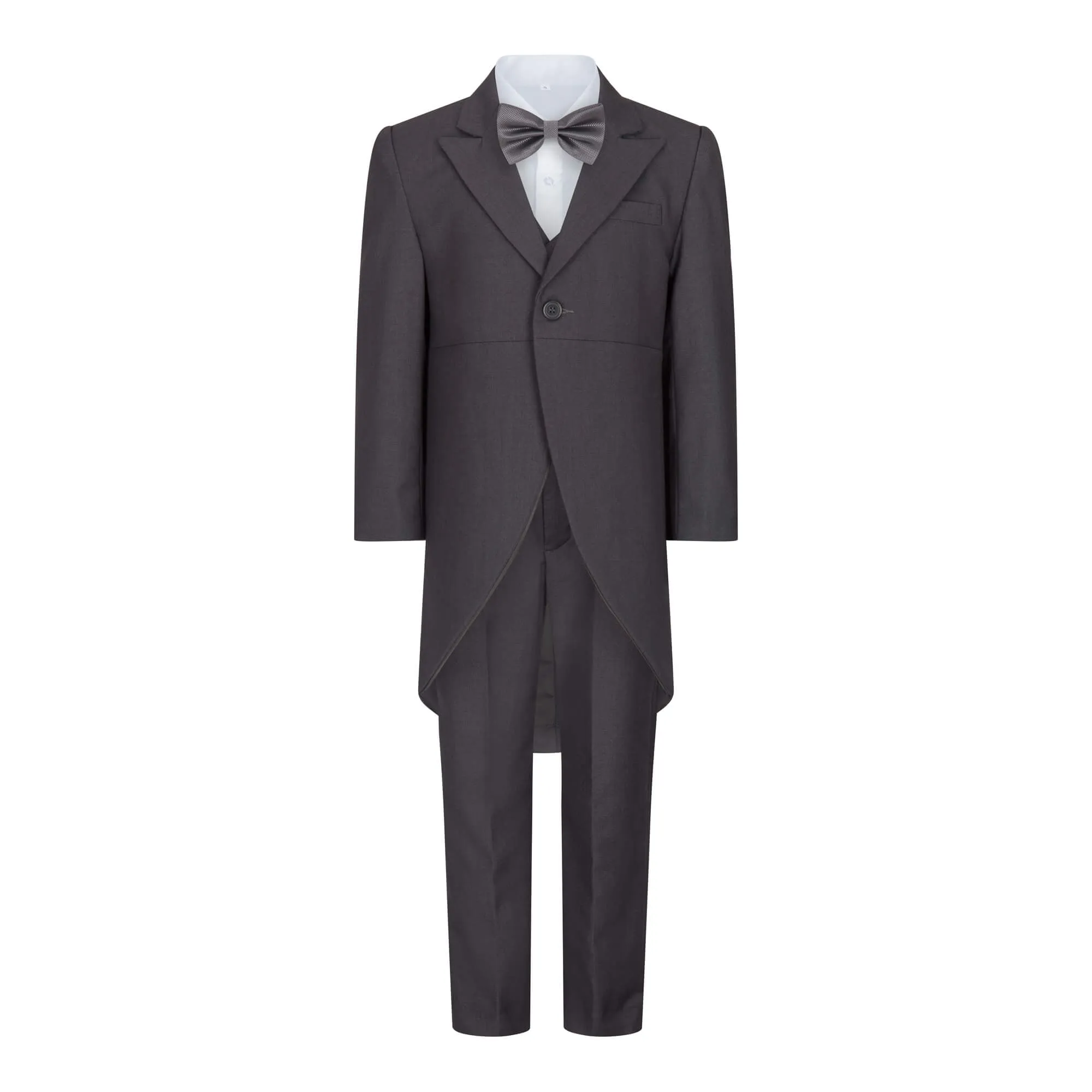 Edward - 5 Piece Grey Tail Coat Suit