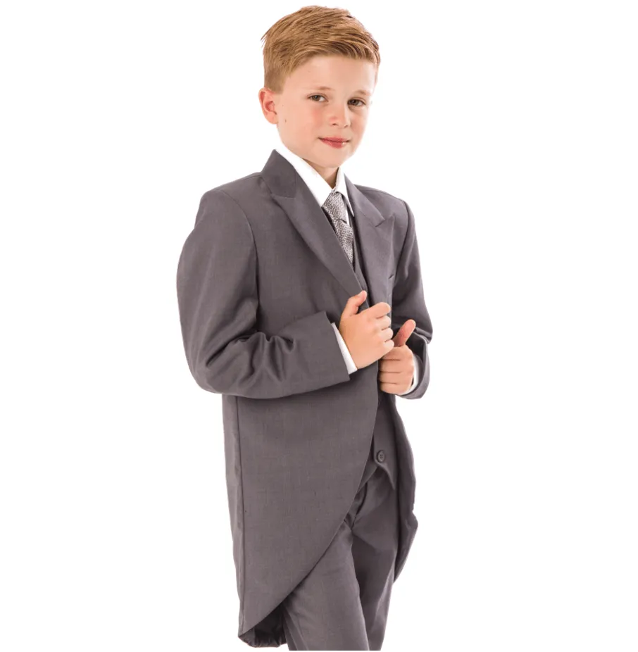Edward - 5 Piece Grey Tail Coat Suit