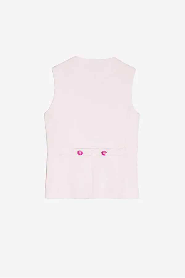 ELEANOR WHITE FITTED VEST