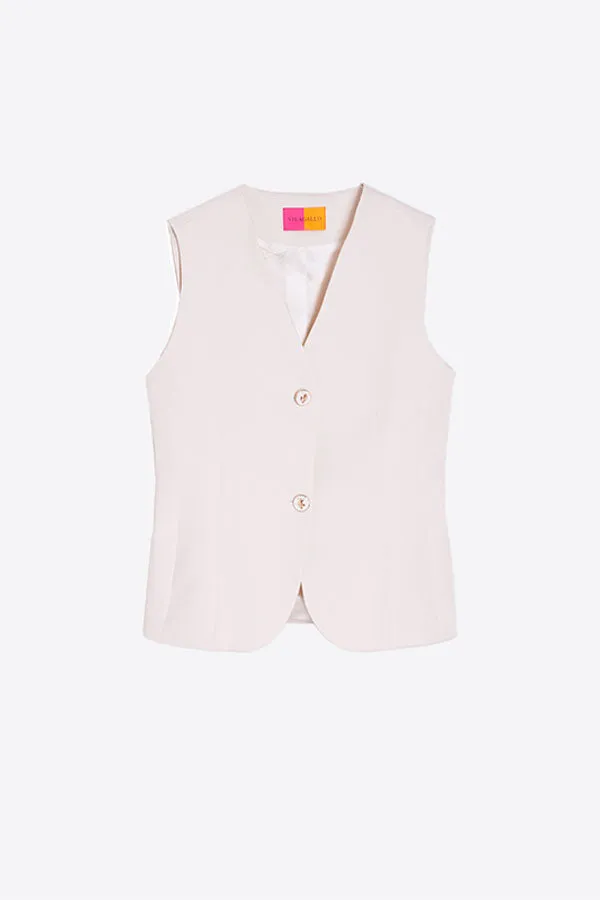 ELEANOR WHITE FITTED VEST