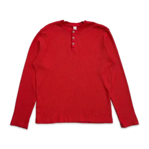 Embroidered Henley L/S "Red"