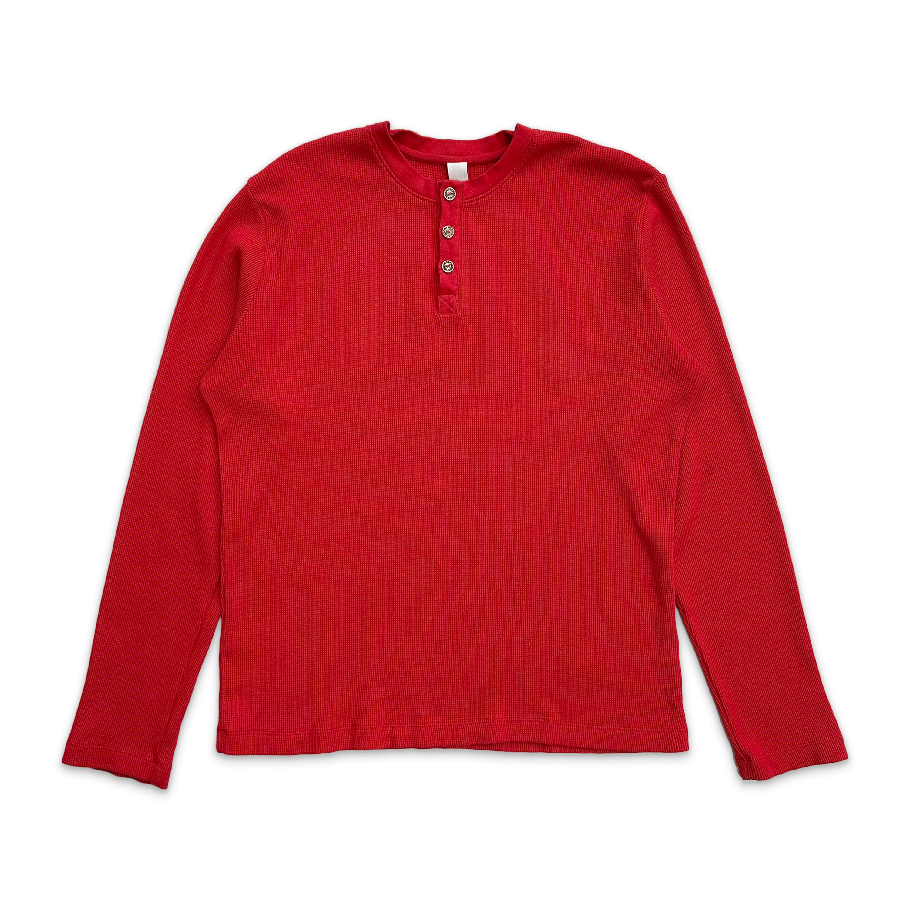 Embroidered Henley L/S "Red"