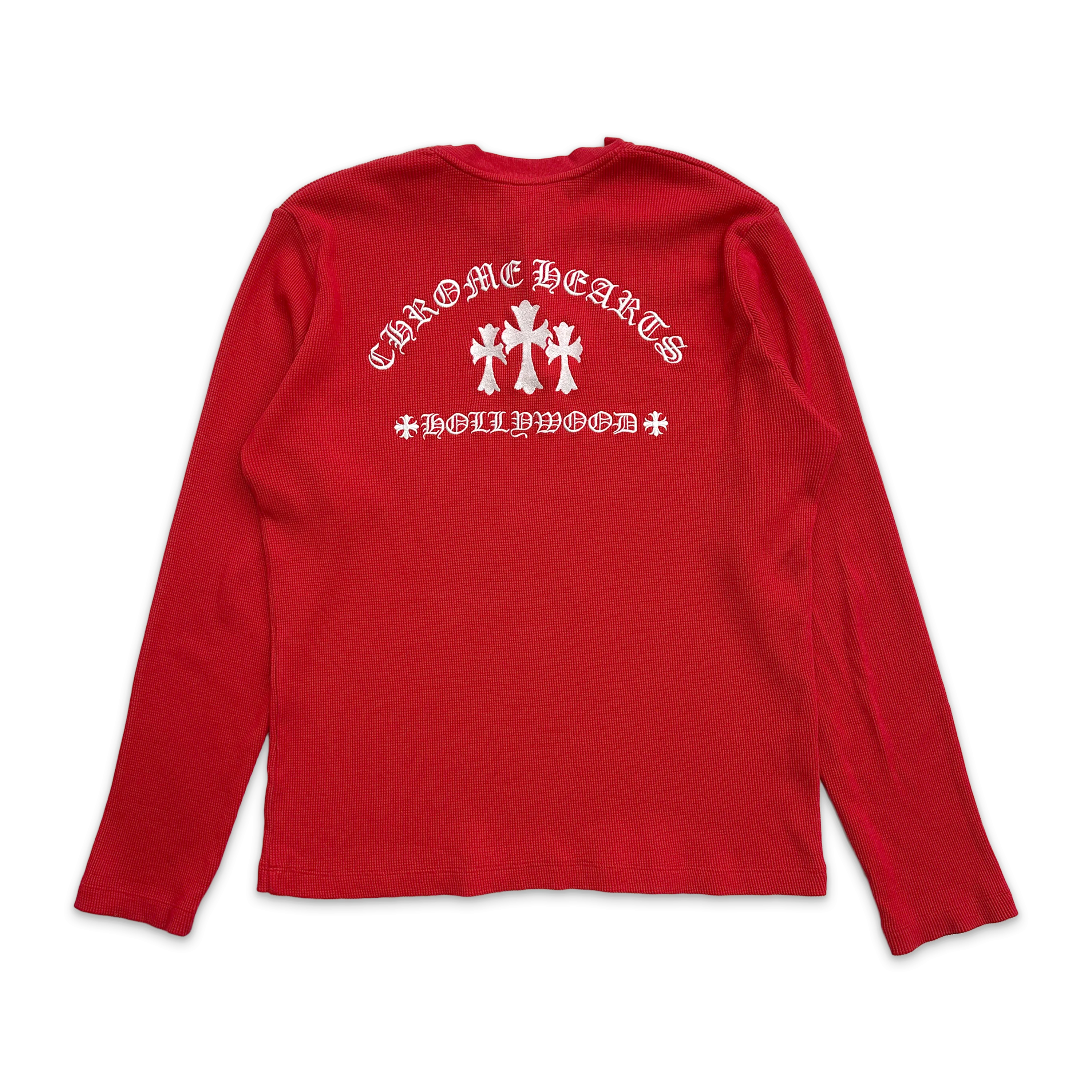 Embroidered Henley L/S "Red"