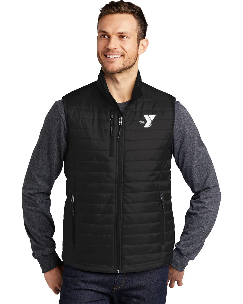 Embroidered Puffer Vest