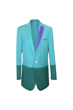 Emerald Silk Blend Statement Blazer