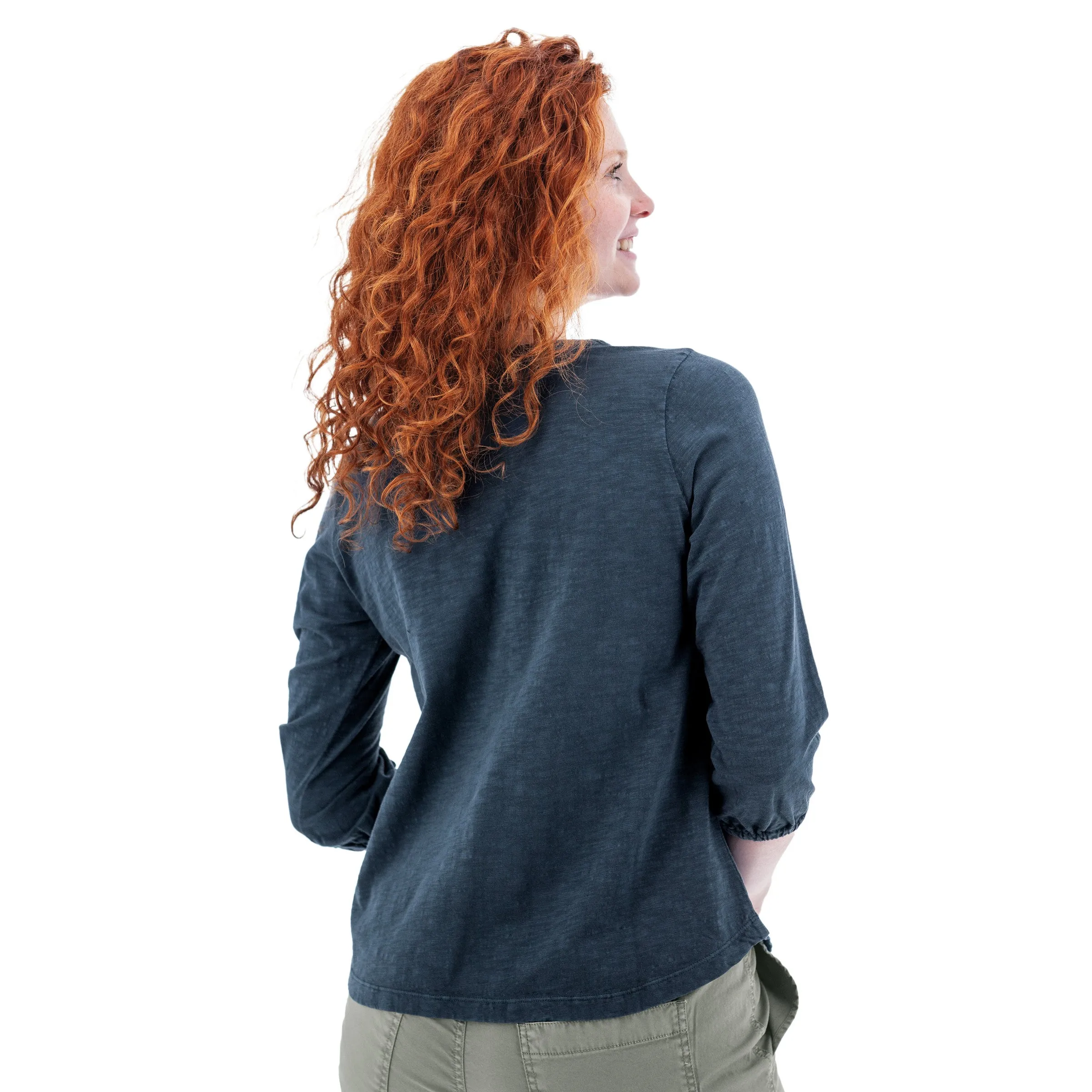 Este Organic Cotton V-Neck Henley - M19664