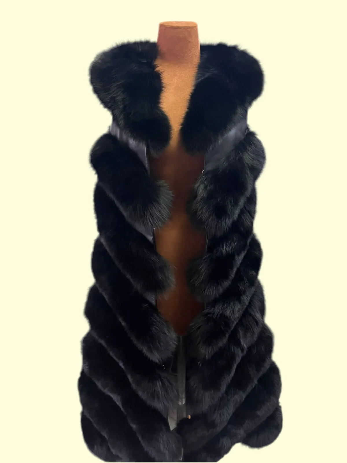 Fallon Aurielle Long Fox Fur Vest (Red)