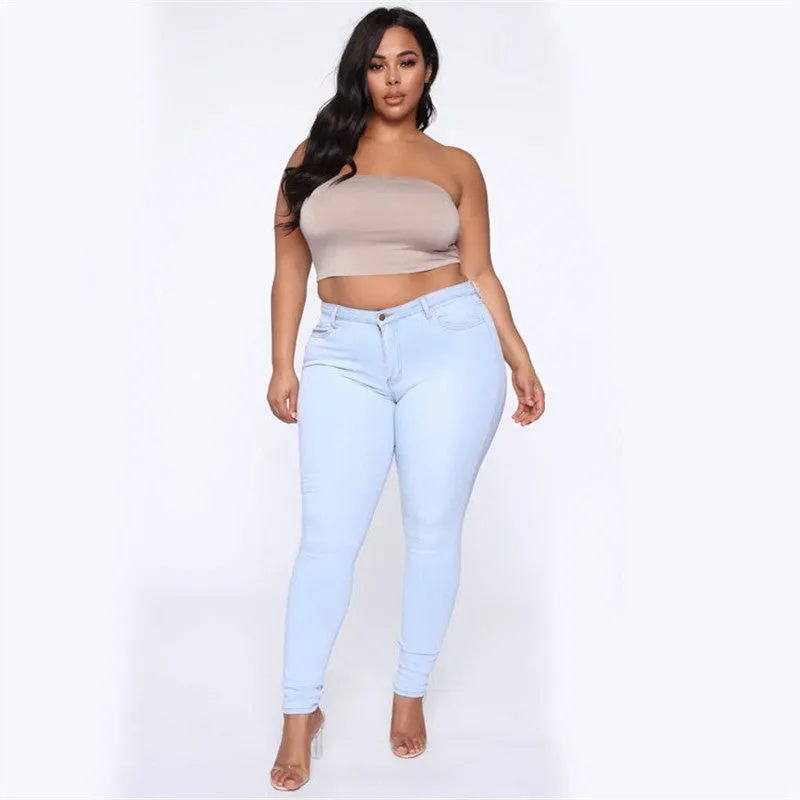 Fashion Women's Elasticity Skinny Jeans High Waist Pencil Pants