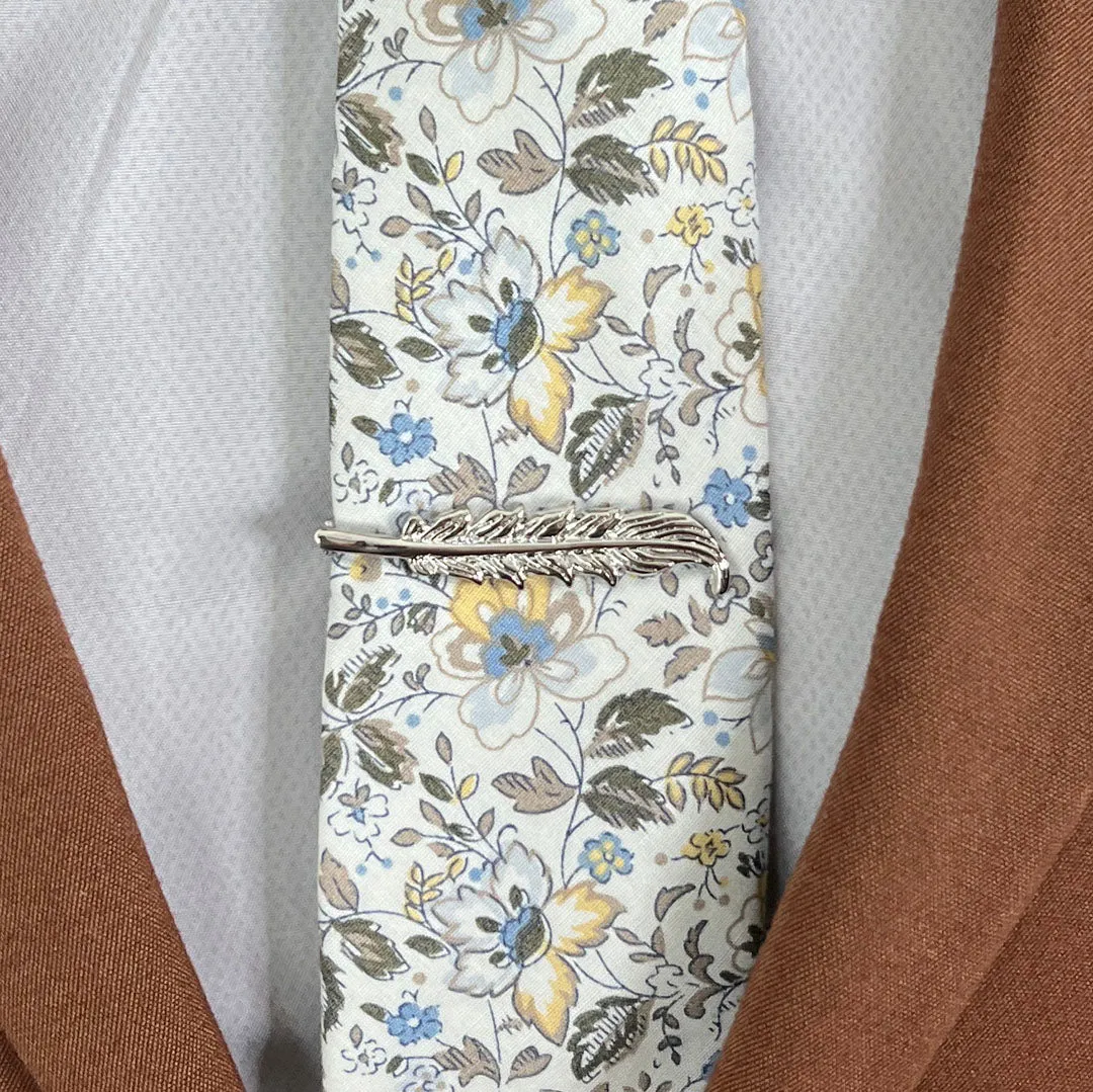 Feather Silver Tie Bar