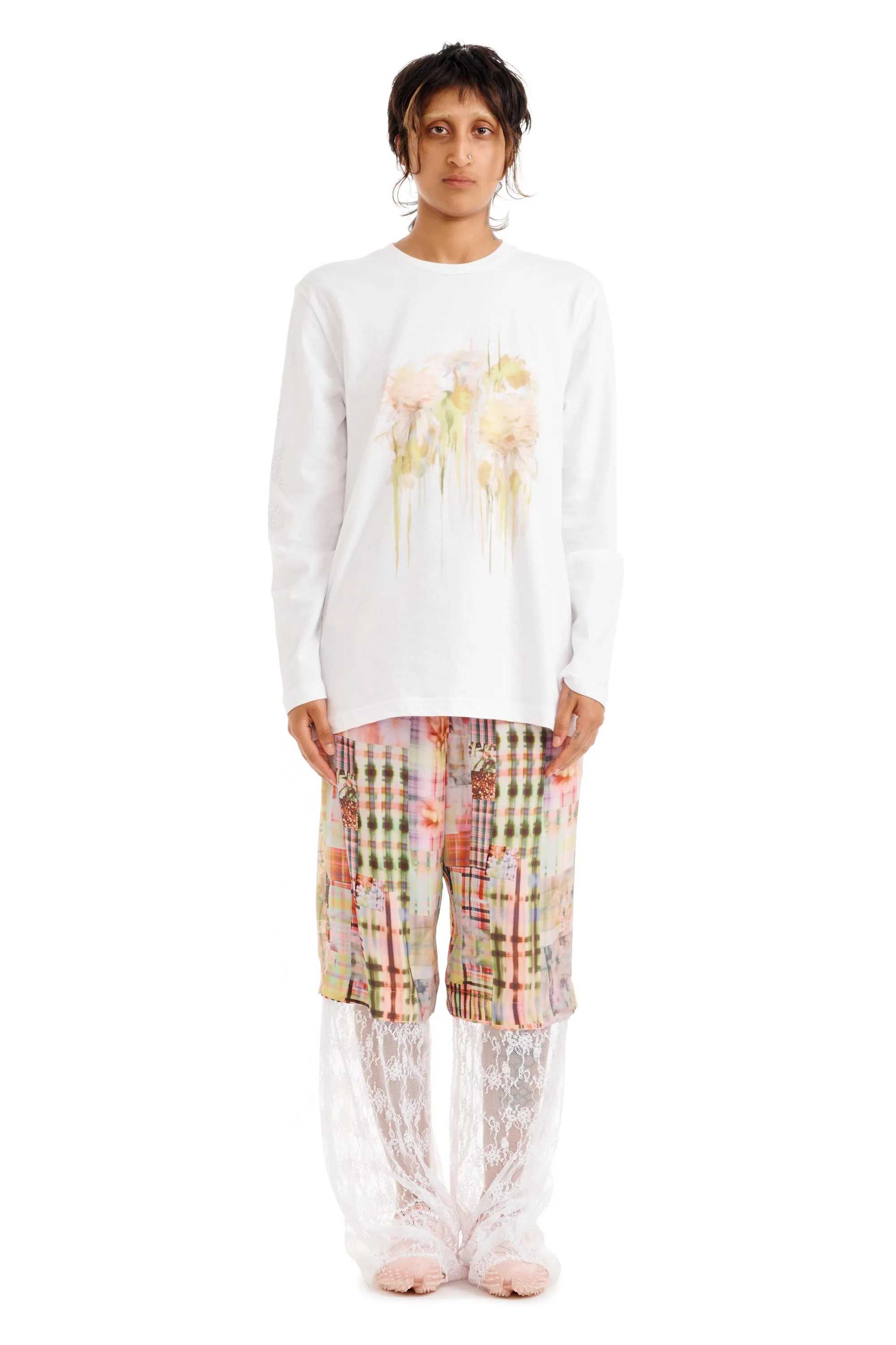 FLOWER DRIP L/S GRAPHIC TEE