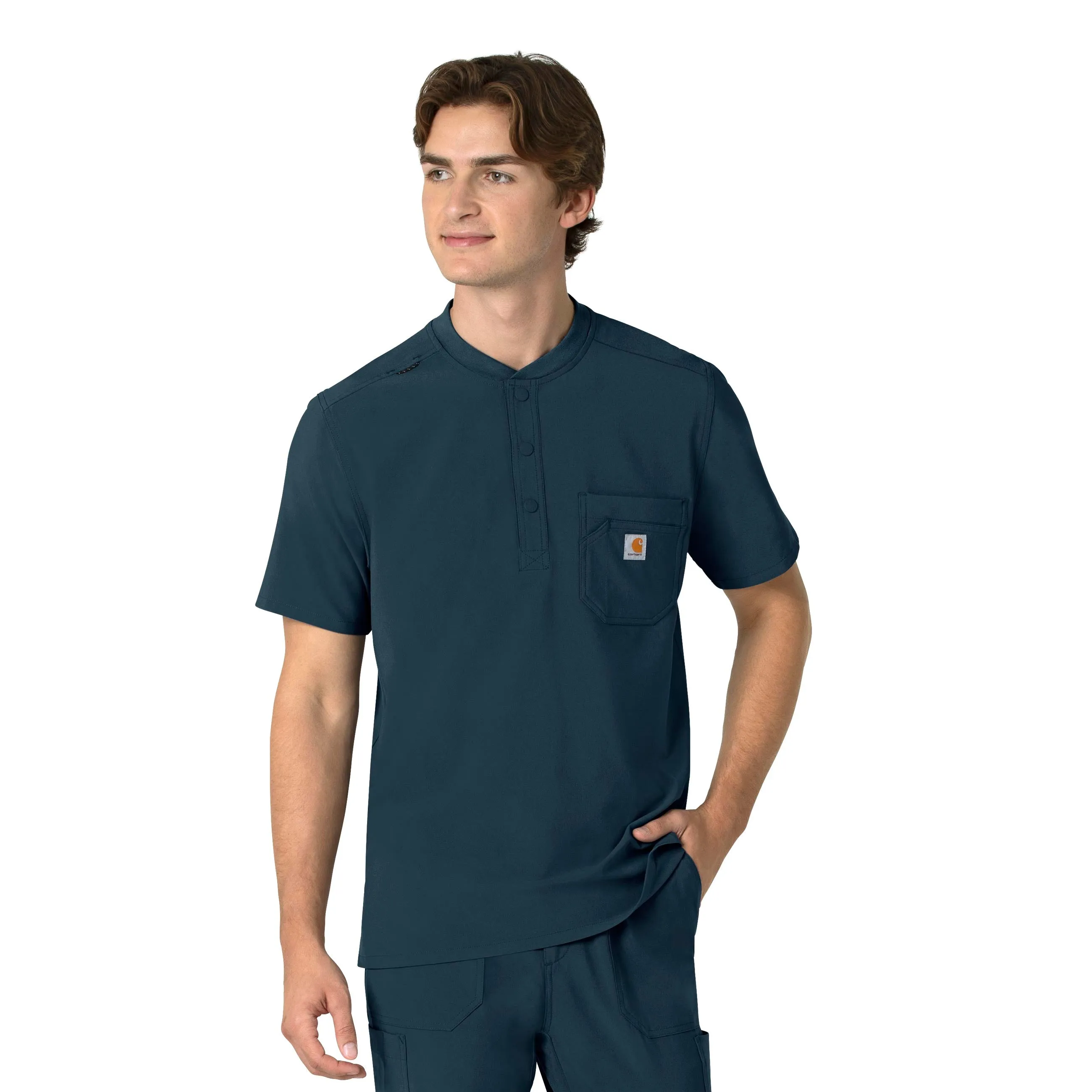Force Cross-Flex C16310 Men's Henley Scrub Top Navy