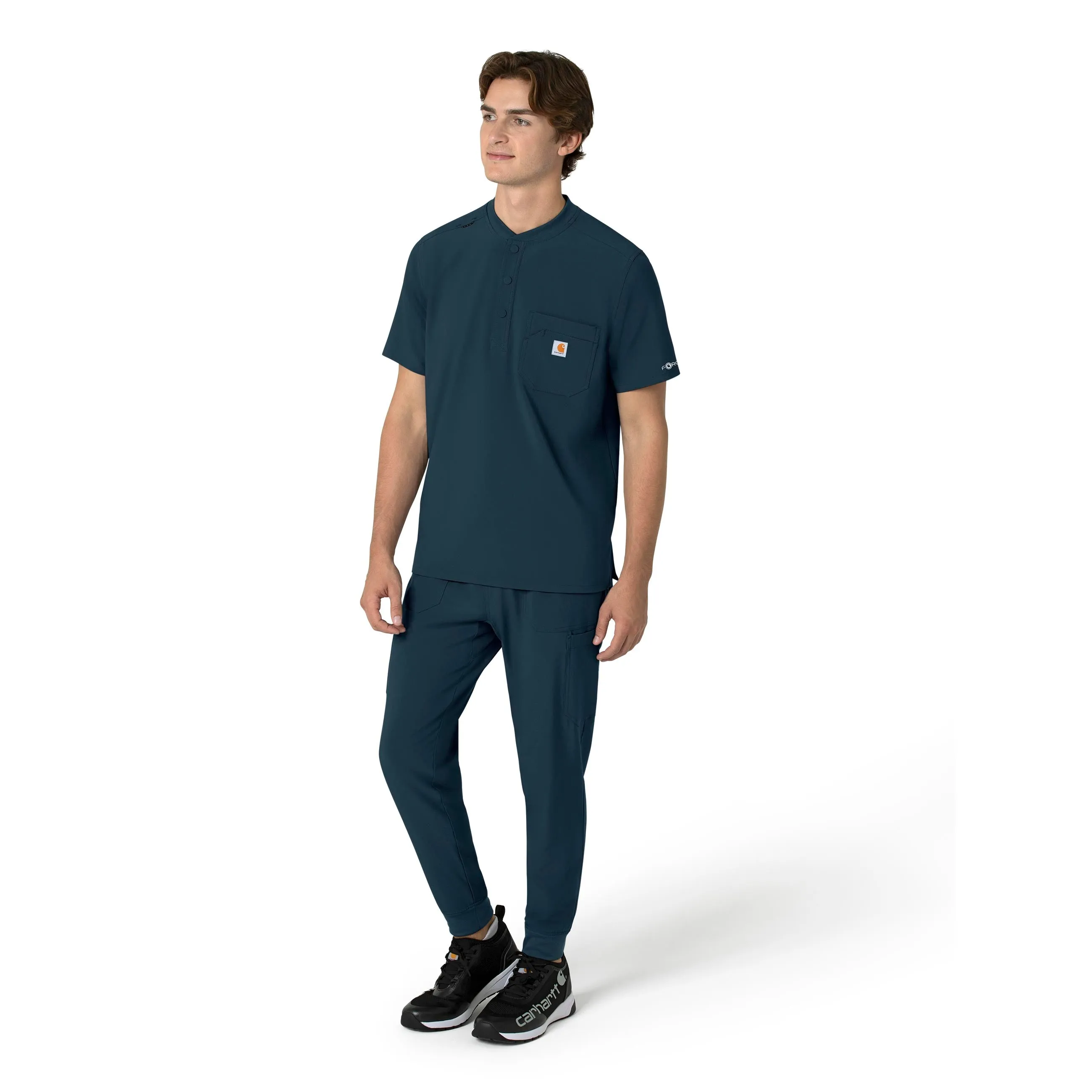 Force Cross-Flex C16310 Men's Henley Scrub Top Navy