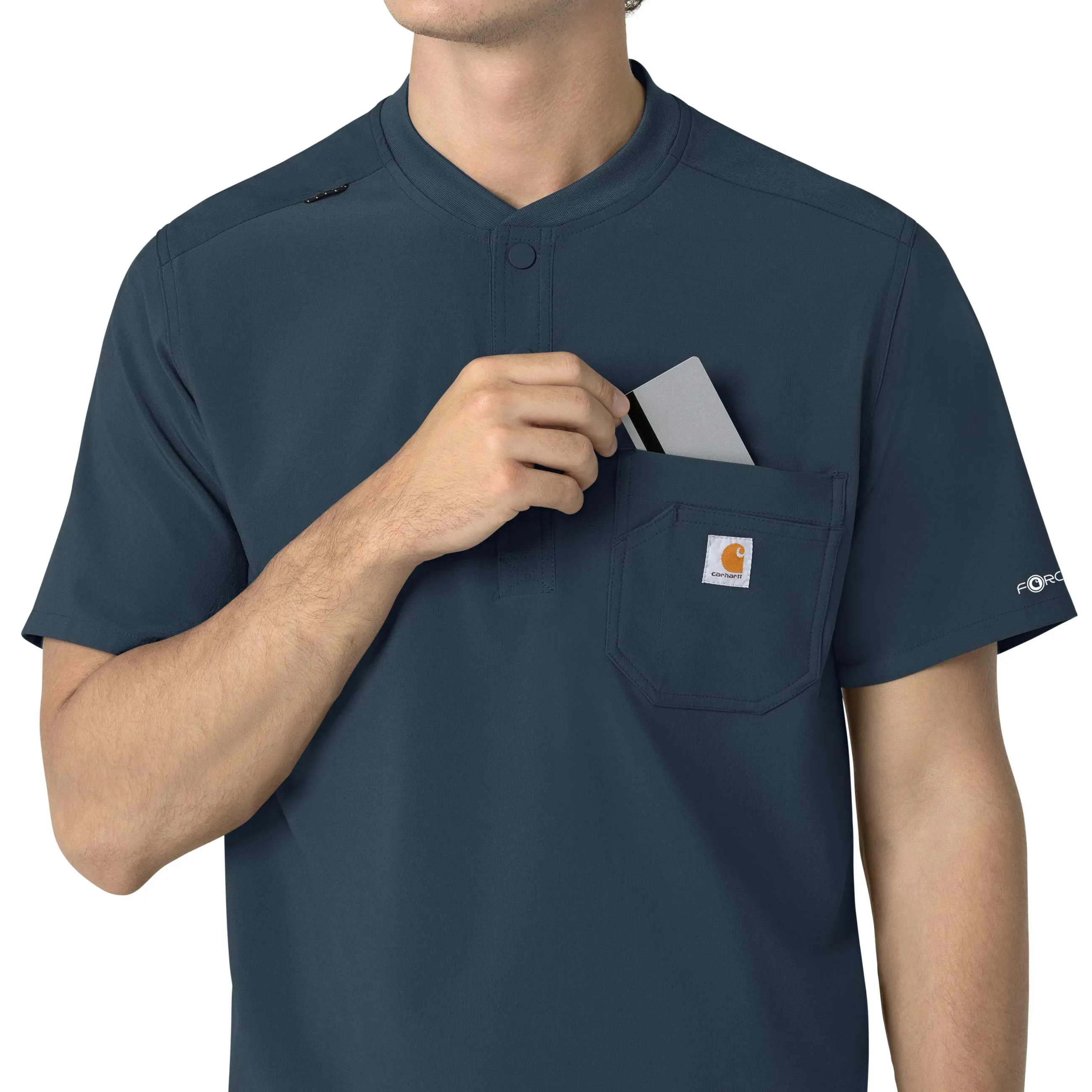 Force Cross-Flex C16310 Men's Henley Scrub Top Navy
