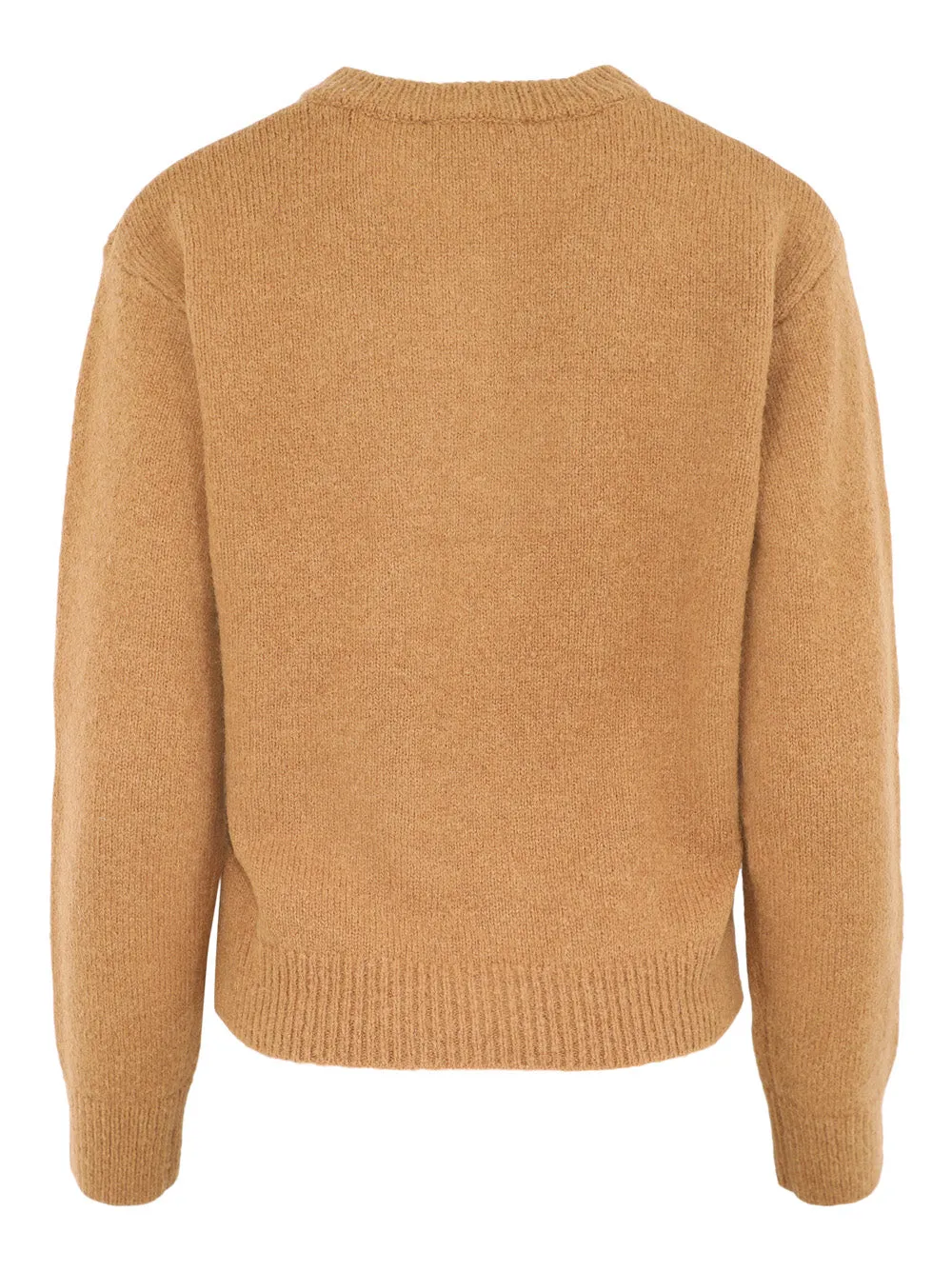 Frame Leather Placket Henley in Camel