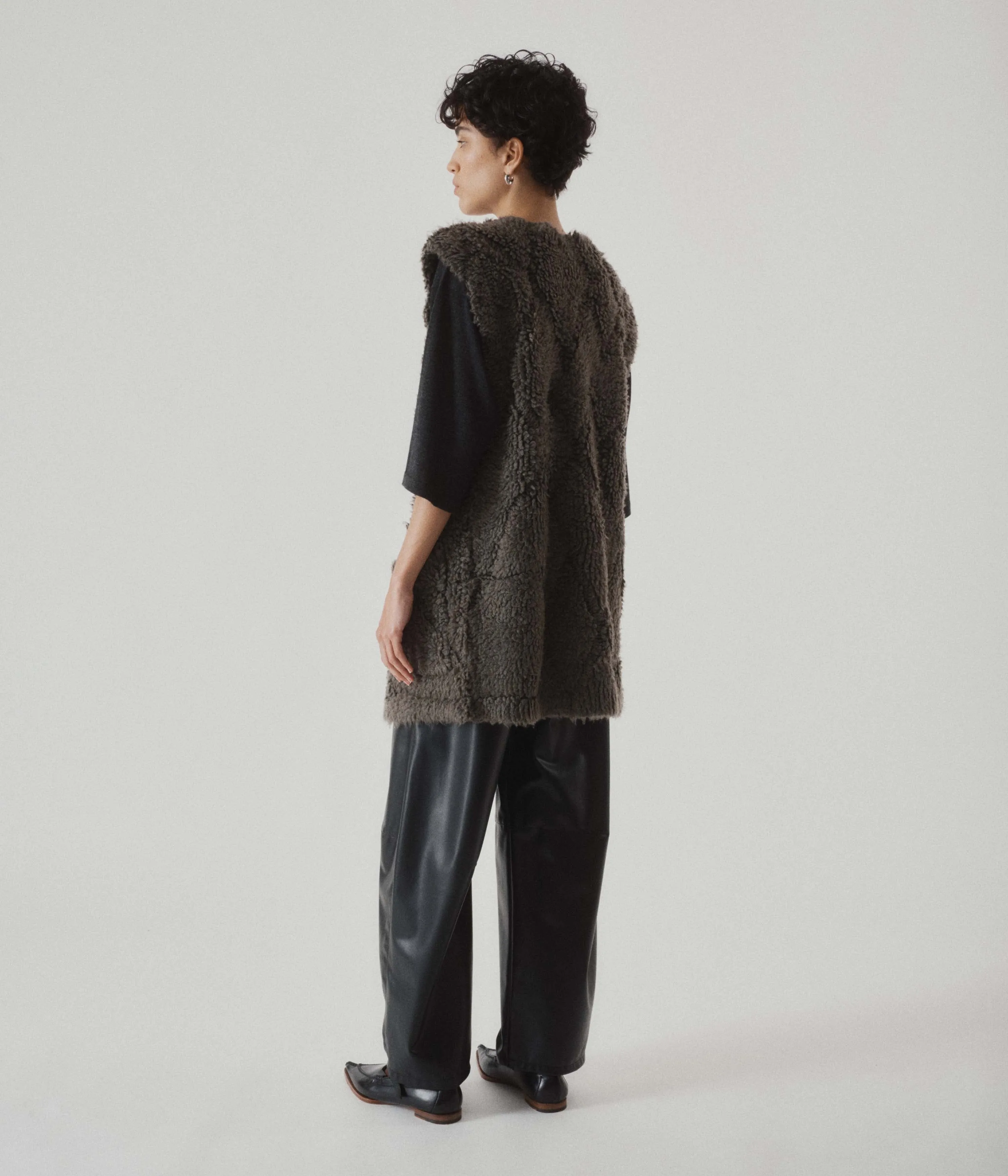 French Terry Vest in Kombu x Black