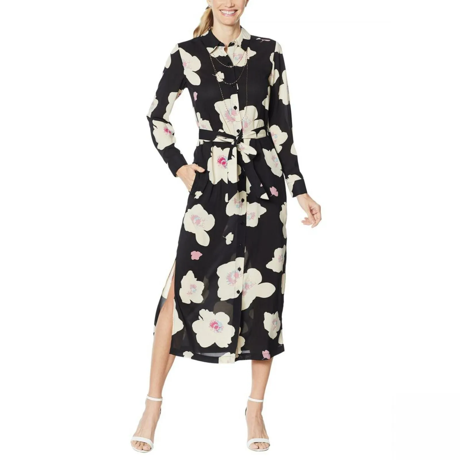 G by Giuliana Women's Plus Size Button Down Duster Shirt Dress
