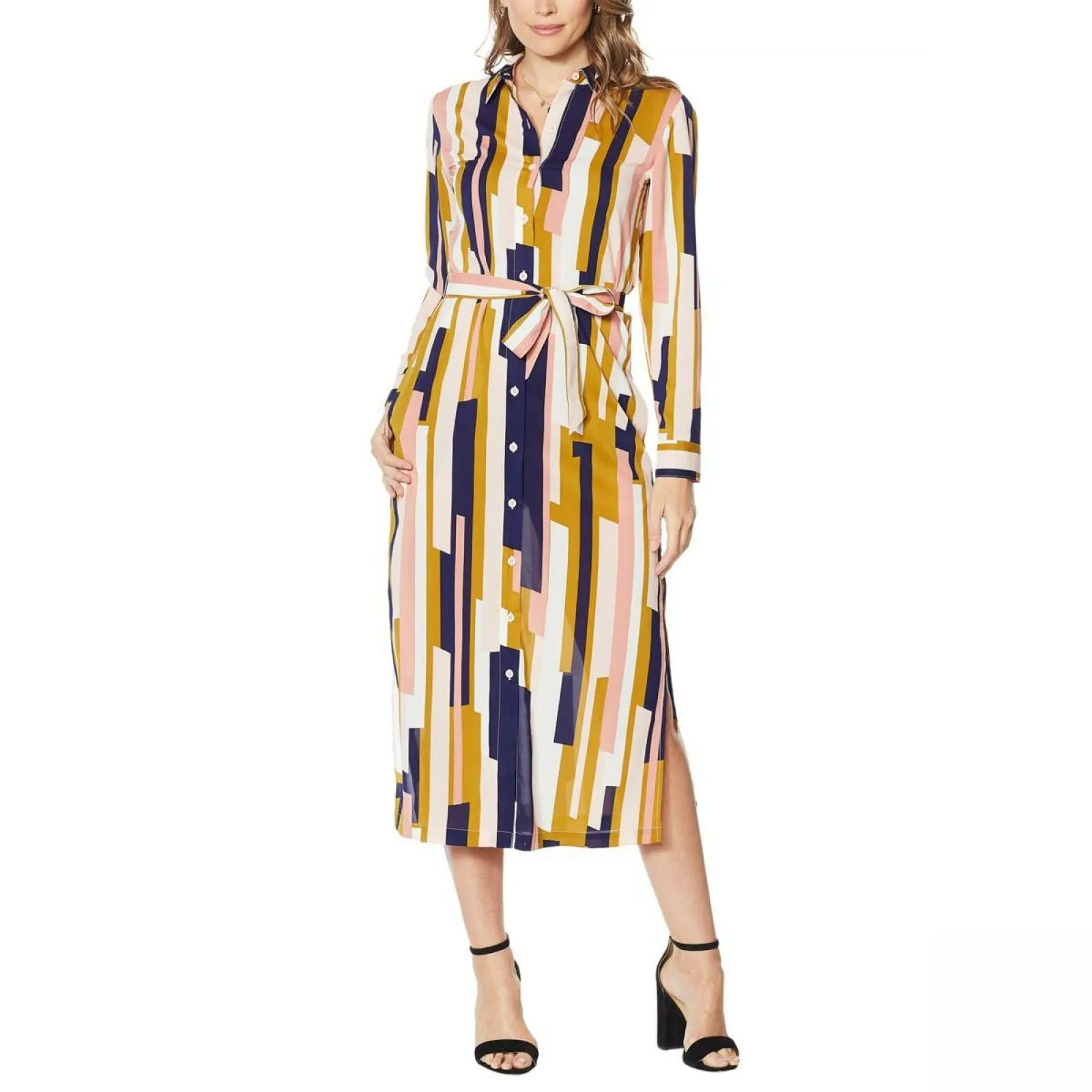 G by Giuliana Women's Plus Size Button Down Duster Shirt Dress
